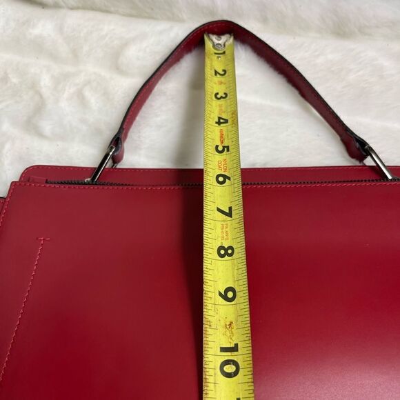Vittoria Napoli leather Red satchel office bag with antique tone hardwares. - Picture 13 of 13